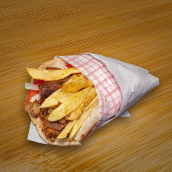 Pork gyros sandwich